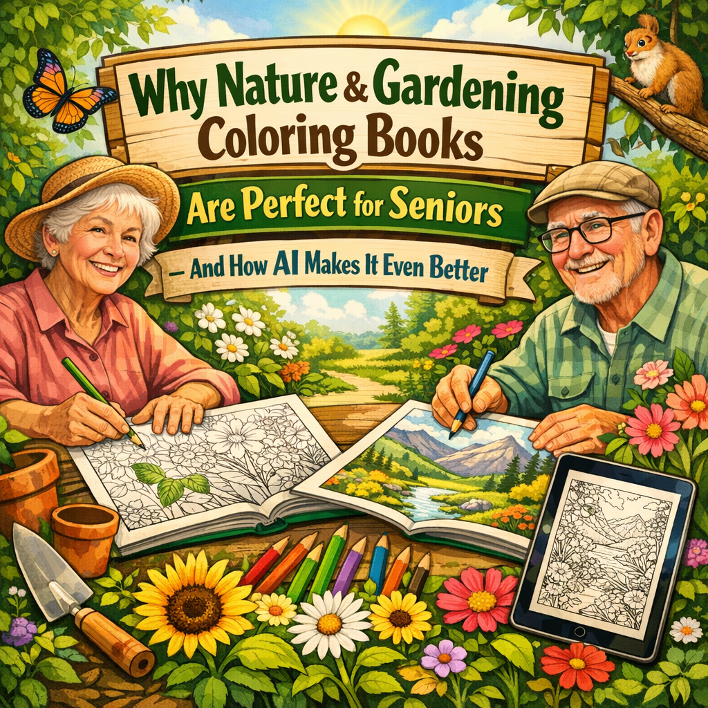 Why Nature & Gardening Coloring Books Are Perfect for Seniors — And How AI Makes It Even Better