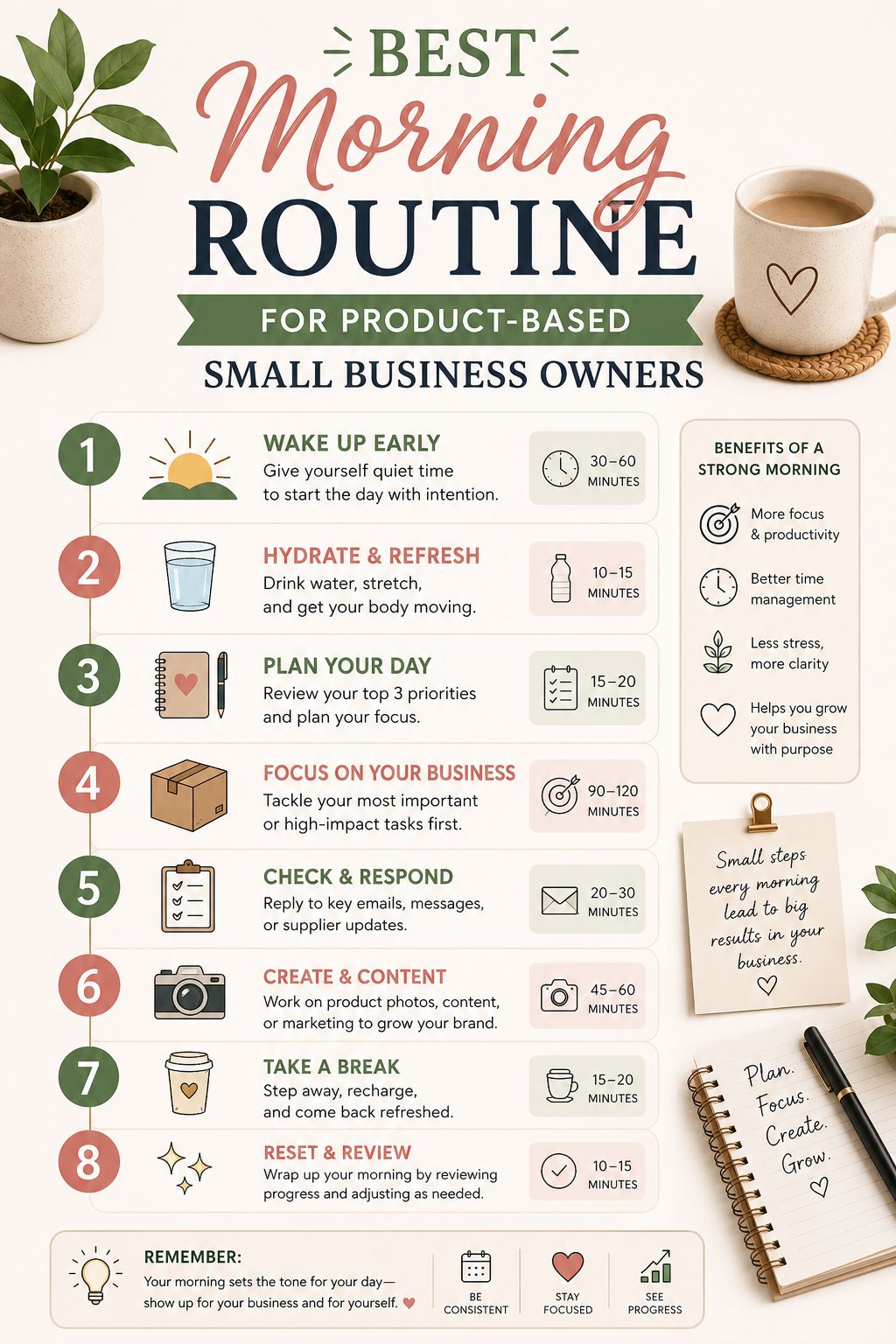 Best Morning Routine for Product-Based Small Business Owners