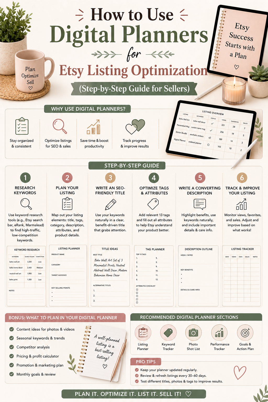 How to Use Digital Planners for Etsy Listing Optimization (Step-by-Step Guide for Sellers)