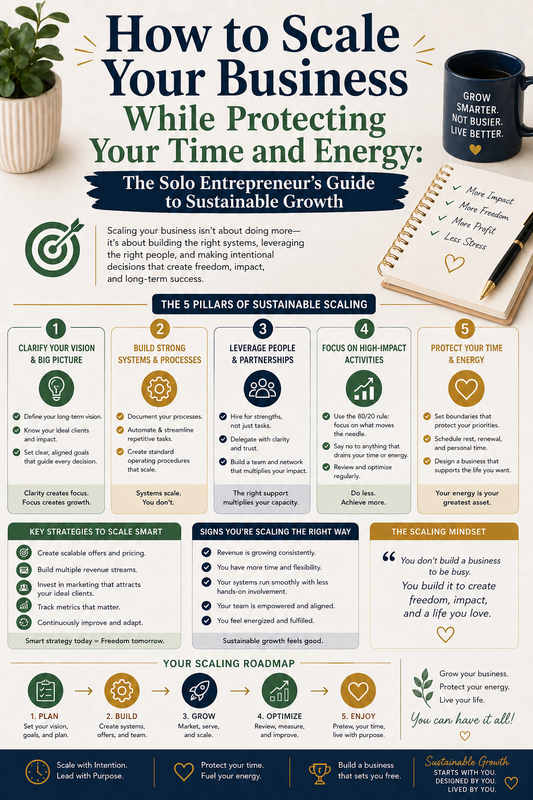 How to Scale Your Business While Protecting Your Time and Energy: The Solo Entrepreneur's Guide to Sustainable Growth