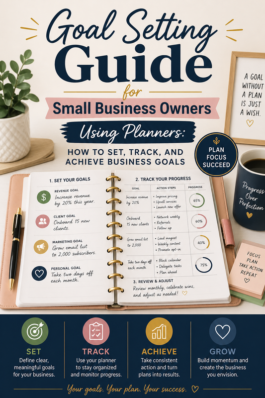 Goal Setting Guide for Small Business Owners Using Planners: How to Set, Track, and Achieve Business Goals