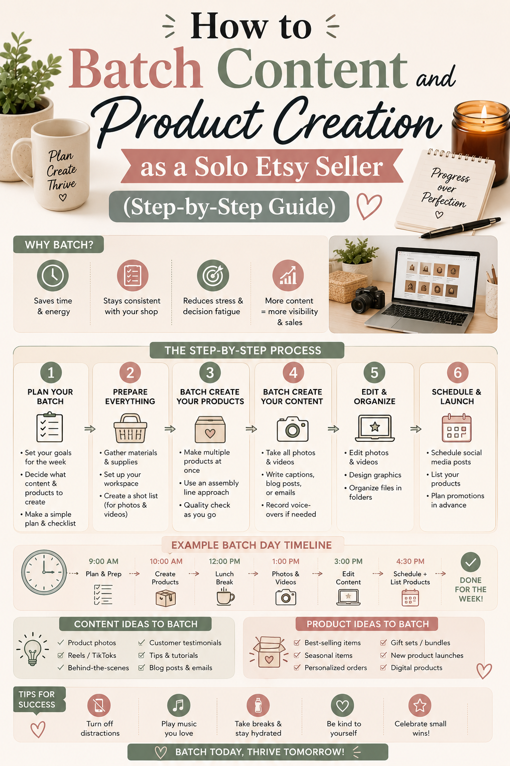 How to Batch Content and Product Creation as a Solo Etsy Seller (Step-by-Step Guide)