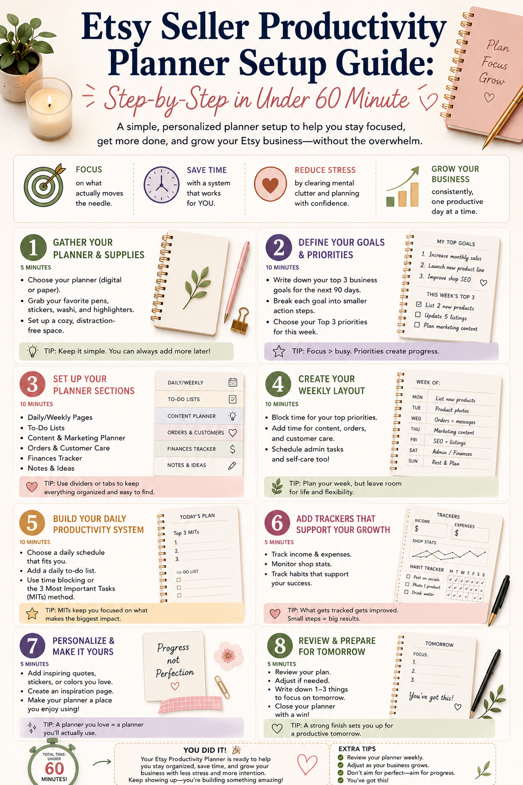 Etsy Seller Productivity Planner Setup Guide: Step-by-Step in Under 60 Minutes