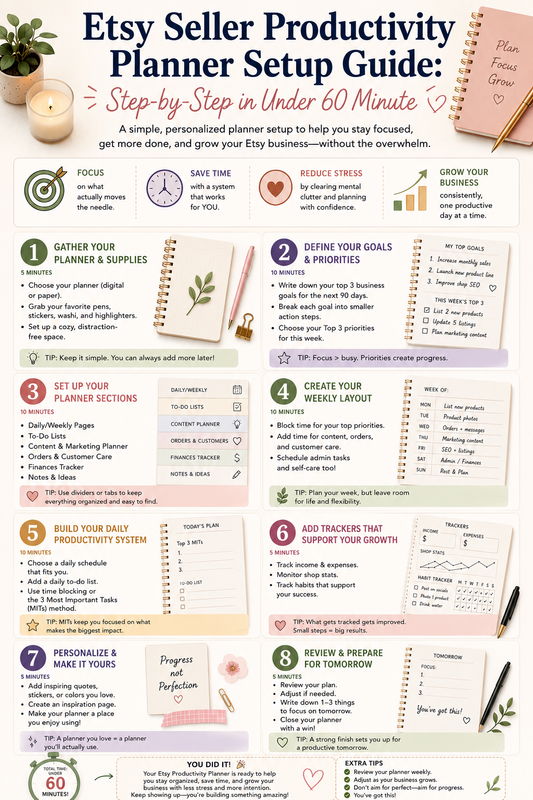 Etsy Seller Productivity Planner Setup Guide: Step-by-Step in Under 60 Minutes