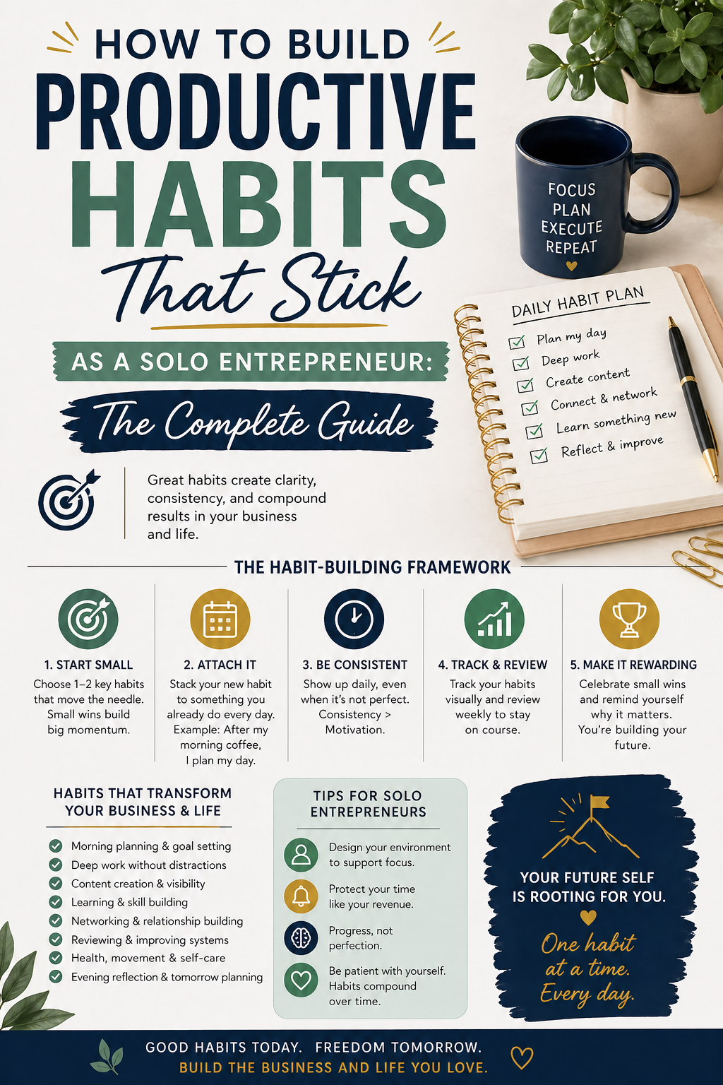 How to Build Productive Habits That Stick as a Solo Entrepreneur: The Complete Guide