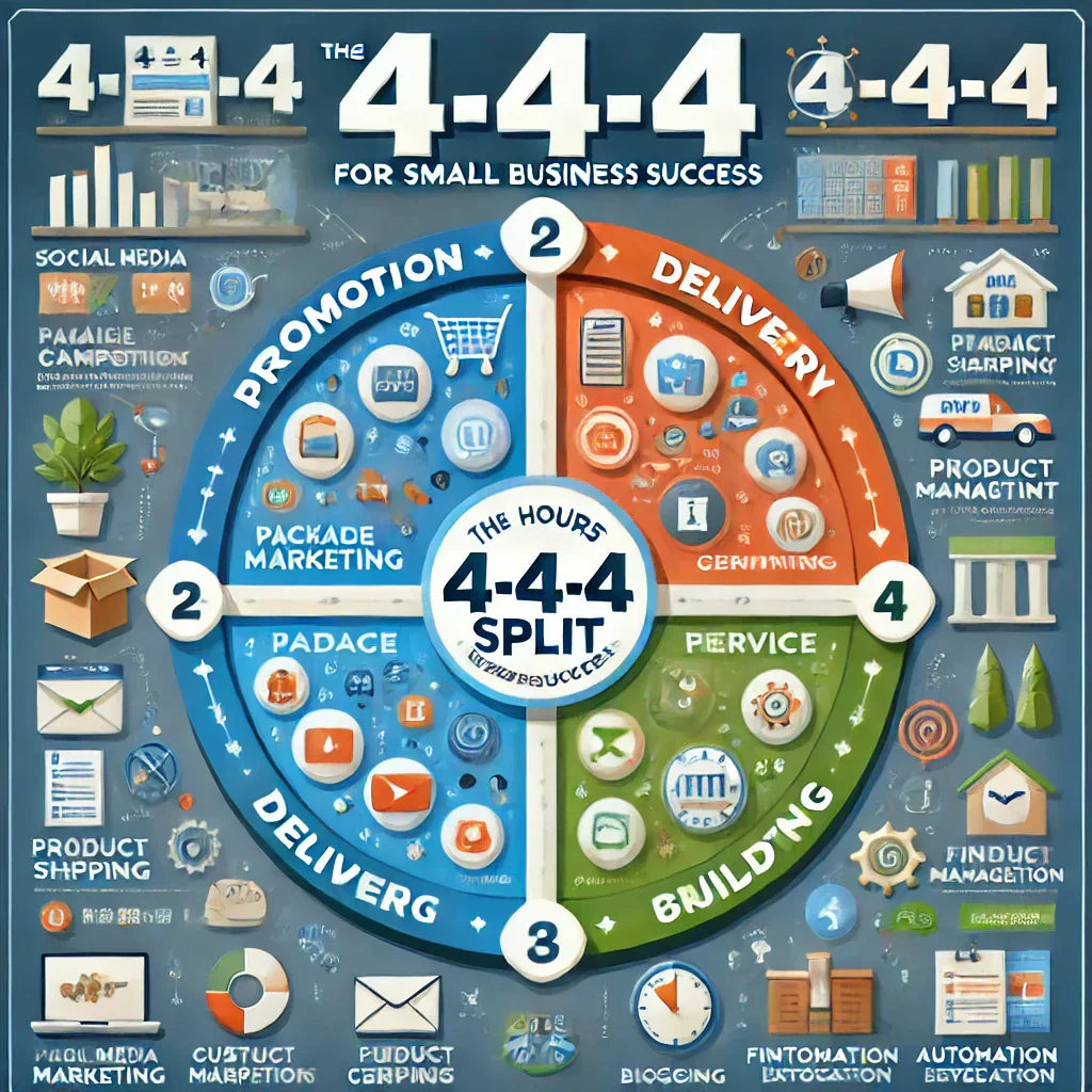 THE 4-4-4 SPLIT FOR SMALL BUSINESS SUCCESS: MASTERING PROMOTION, DELIV ...