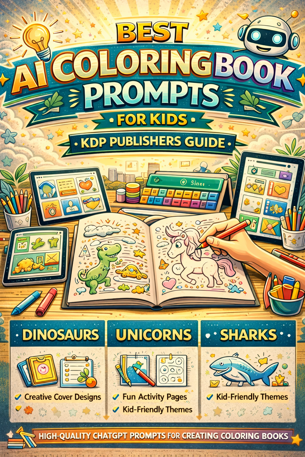Best AI Coloring Book Prompts for Kids — KDP Publishers Guide