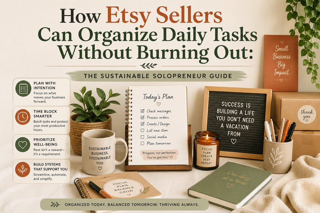 How Etsy Sellers Can Organize Daily Tasks Without Burning Out: The Sustainable Solopreneur Guide