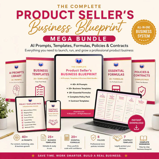 Product Seller Business Blueprint Mega Bundle: Complete System for Etsy Sellers, Handmade Creators & E-Commerce Entrepreneurs