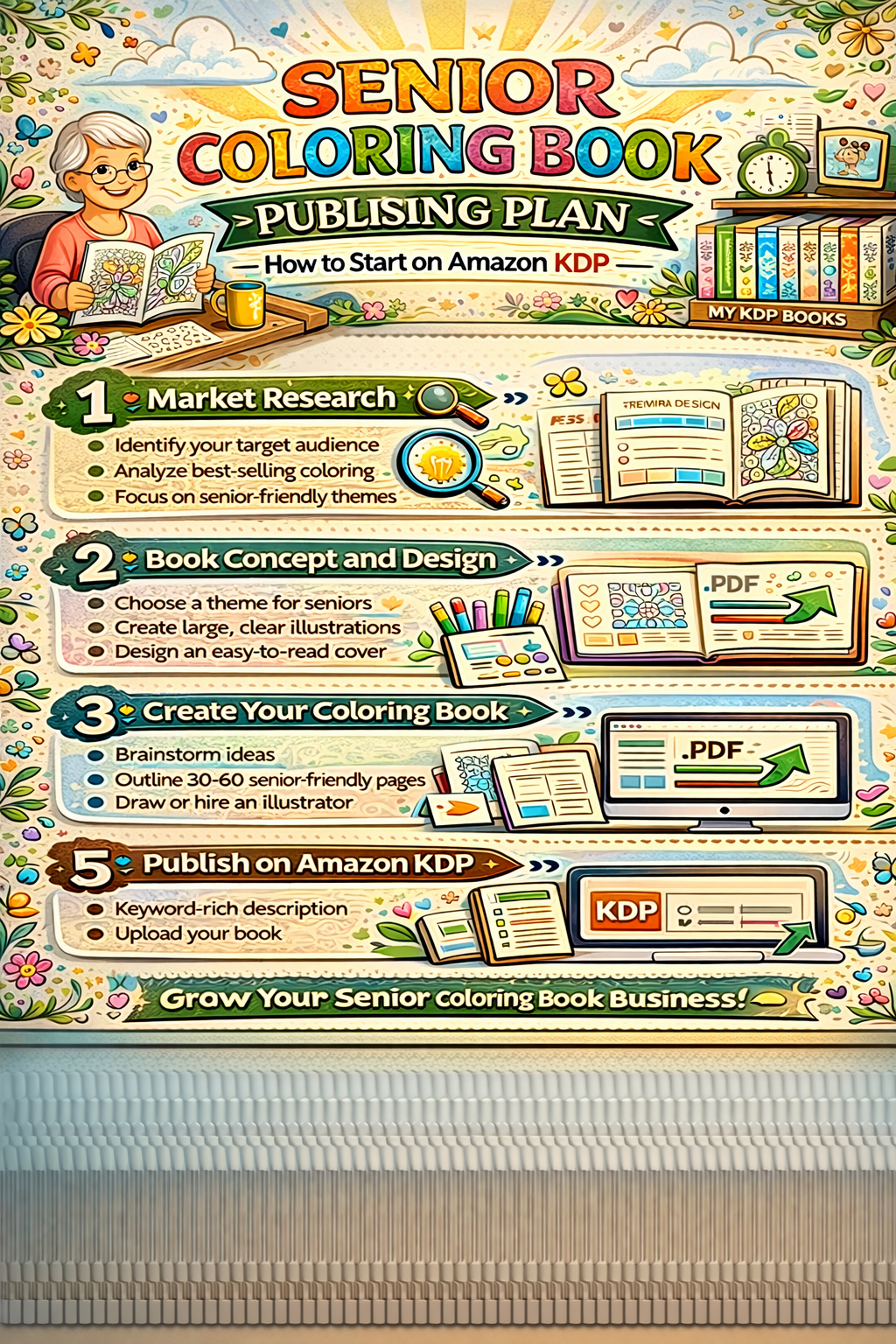 Senior Coloring Book Publishing Business Plan — How to Start on Amazon KDP
