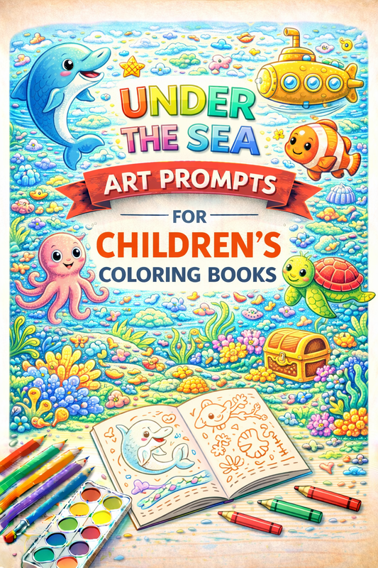 AI Under the Sea Art Prompts for Children's Coloring Books – KDP & Print on Demand