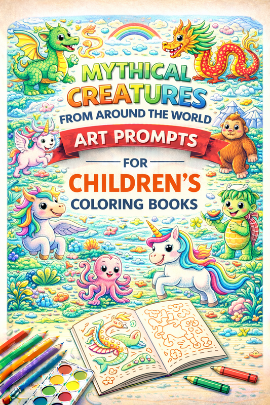 AI Mythical Creatures from Around the World – Art Prompts for Children's Coloring Books & KDP