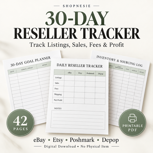 30-day reseller tracker printable
