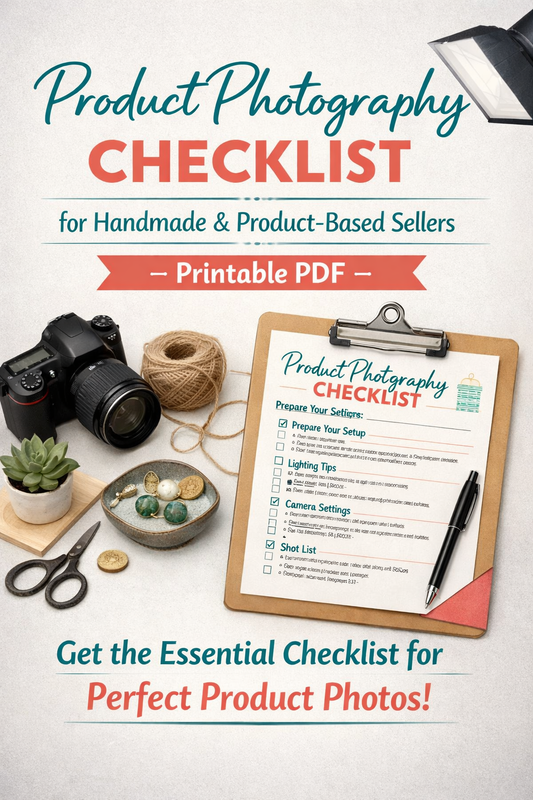 Product Photography Checklist for Handmade & Product-Based Sellers – Printable PDF