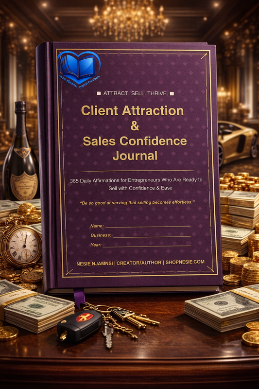 Client Attraction & Sales Confidence Journal — 365-Day Printable Affirmation Journal for Entrepreneurs | Daily Sales Mindset, Client Attraction & Revenue Growth Planner for Small Business Owners | PDF Instant Download
