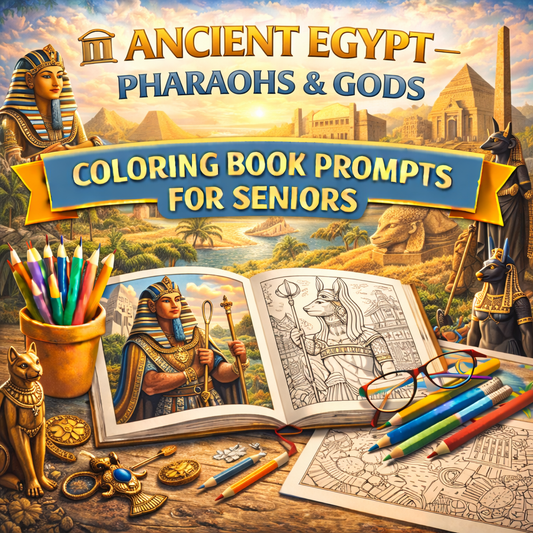 Ancient Egypt — Pharaohs & Gods Coloring Book Prompts For Seniors