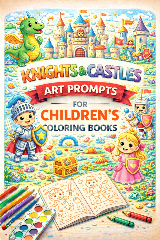 AI Knights & Castles Art Prompts for Children's Coloring Books – KDP & Print on Demand