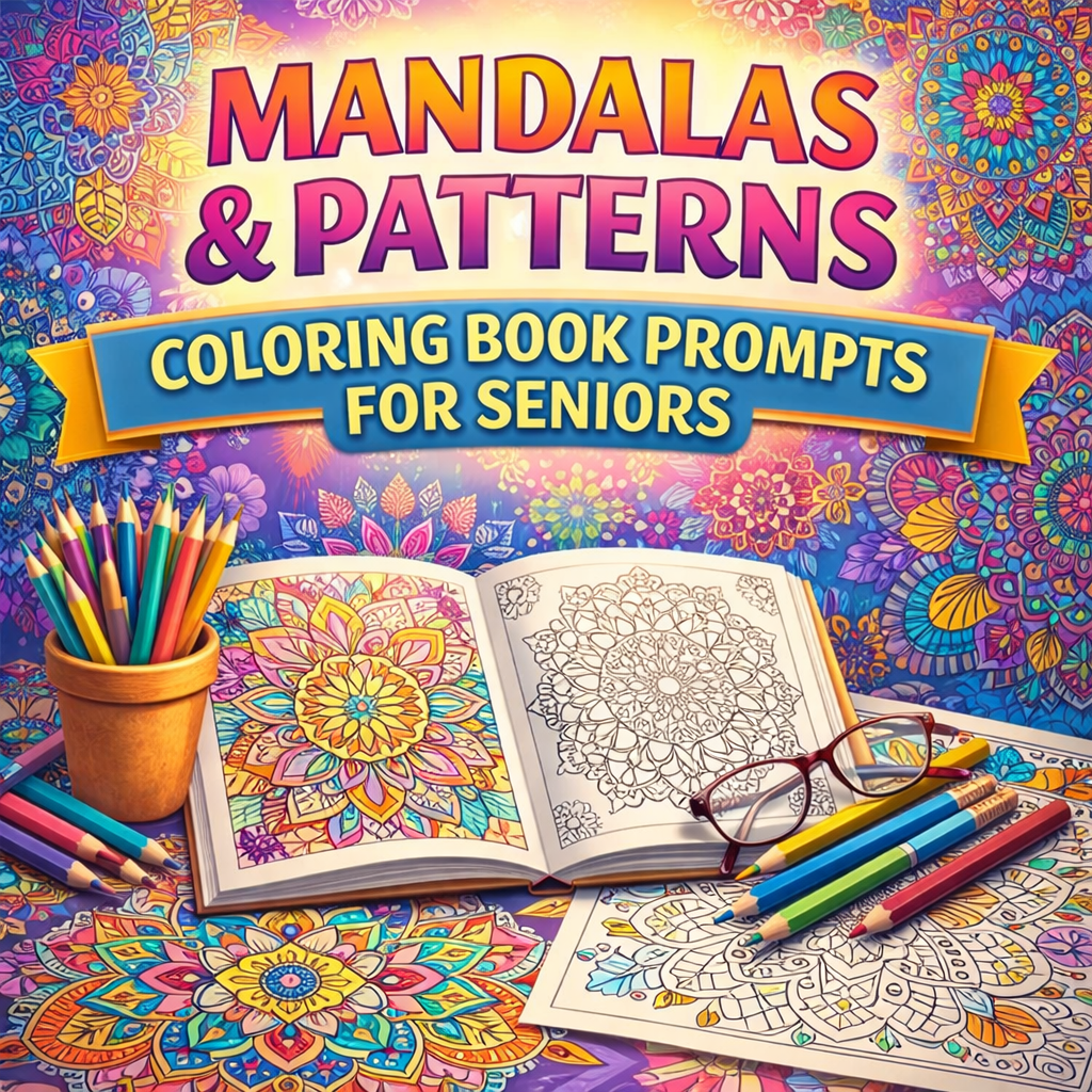 Mandalas & Patterns Coloring Book Prompts For Seniors