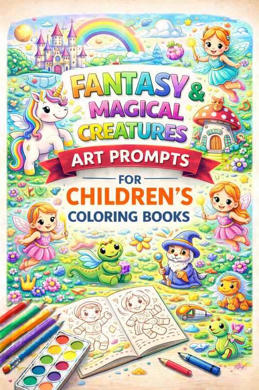 AI Fantasy & Magical Creatures Art Prompts for Children's Coloring Books – KDP & Print on Demand