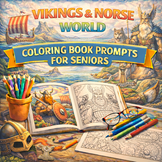 Vikings & Norse World Coloring Book Prompts For Seniors