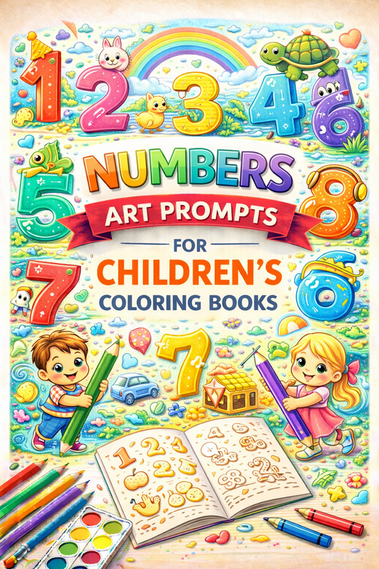 AI Numbers Art Prompts for Children's Coloring Books – KDP & Print on Demand