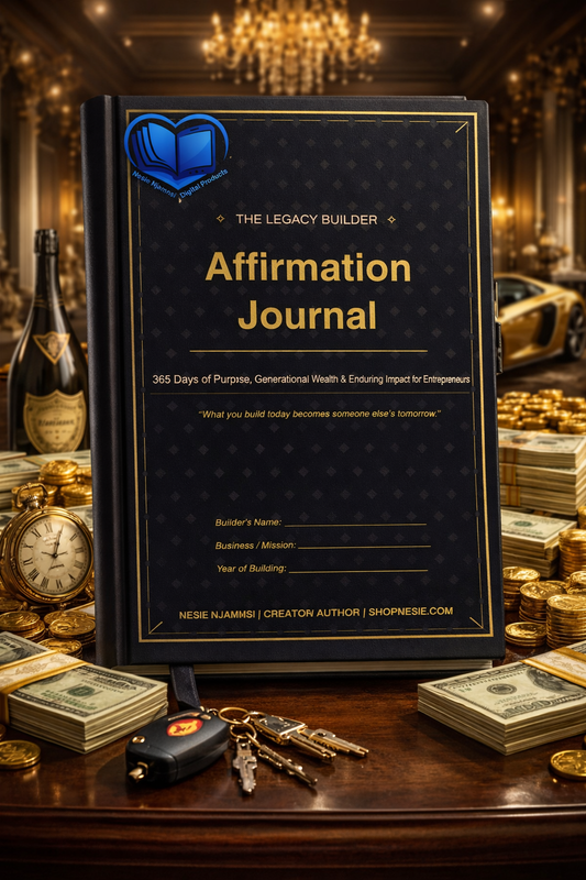 The Legacy Builder Affirmation Journal — 365-Day Printable Journal for Purpose-Driven Entrepreneurs | Generational Wealth, Business Legacy & Community Impact Planner | Midnight Black & Gold | PDF Instant Download