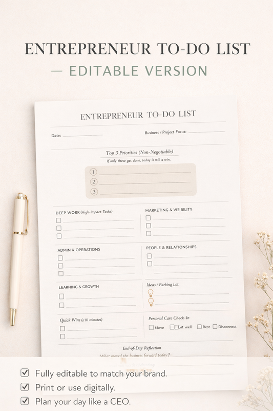 ENTREPRENEUR TO-DO LIST