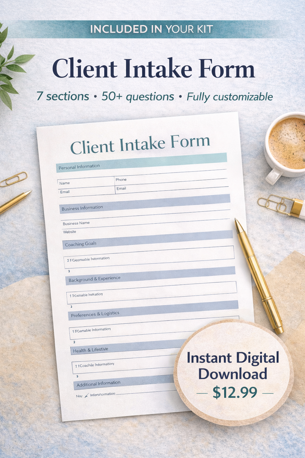 Client Onboarding Template Kit for Coaches, Consultants & Freelancers