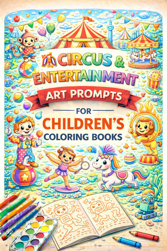 AI Circus & Entertainment Art Prompts for Children's Coloring Books – KDP & Print on Demand