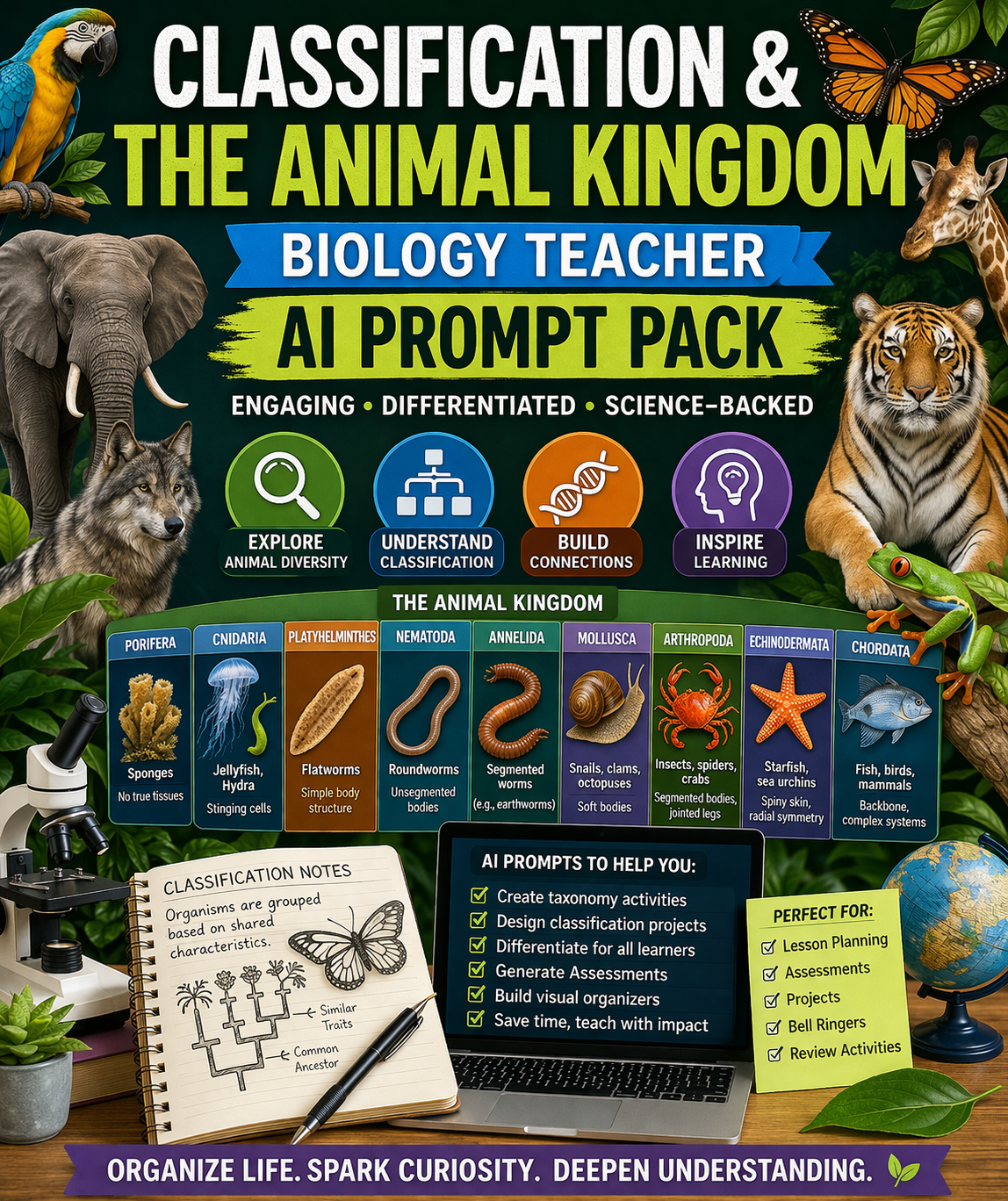 Classification & The Animal Kingdom Biology Teacher Ai Prompt Pack