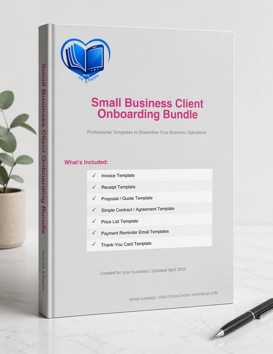 Small Business Client Onboarding Bundle | Editable Invoice, Proposal, Contract, Receipt, Price List + Emails | Canva & PDF Templates