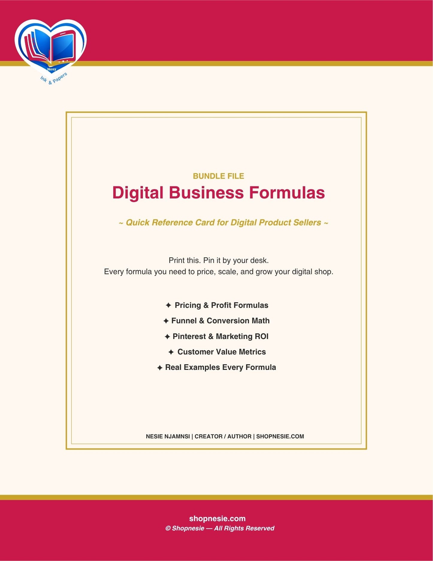 Digital Business Formulas | 27 Pricing, Profit & Growth Formulas for Digital Product Sellers