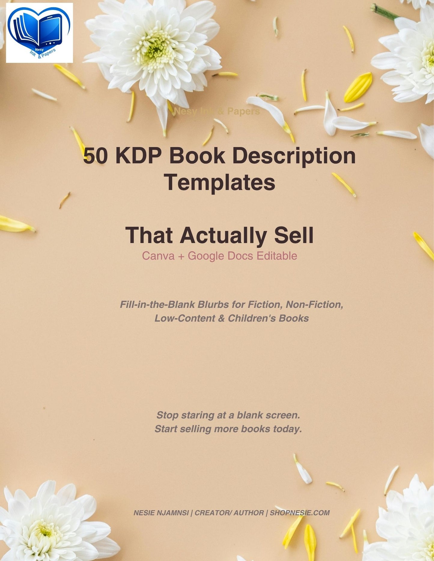 50 KDP Book Description Templates | Canva & Google Docs Editable