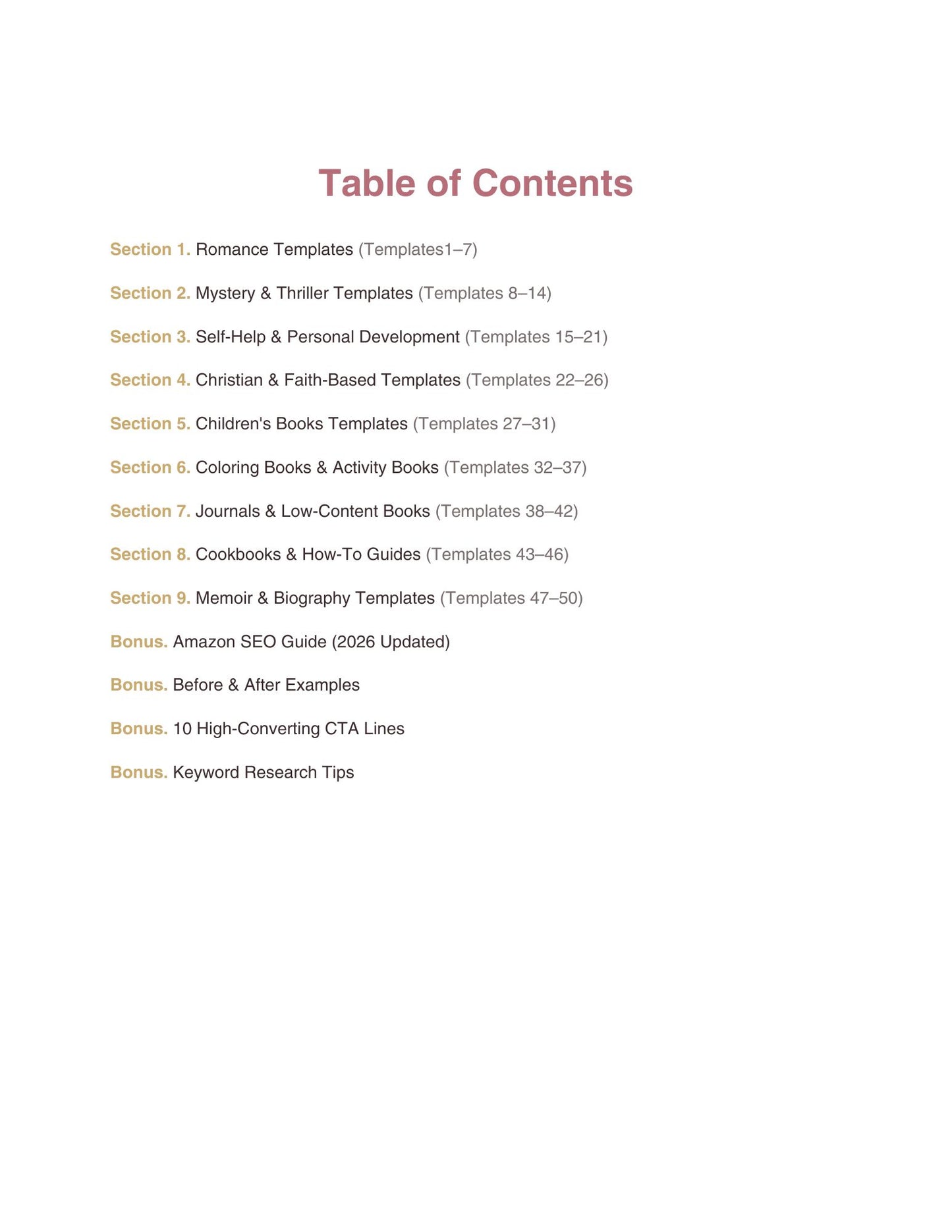 50 KDP Book Description Templates | Canva & Google Docs Editable