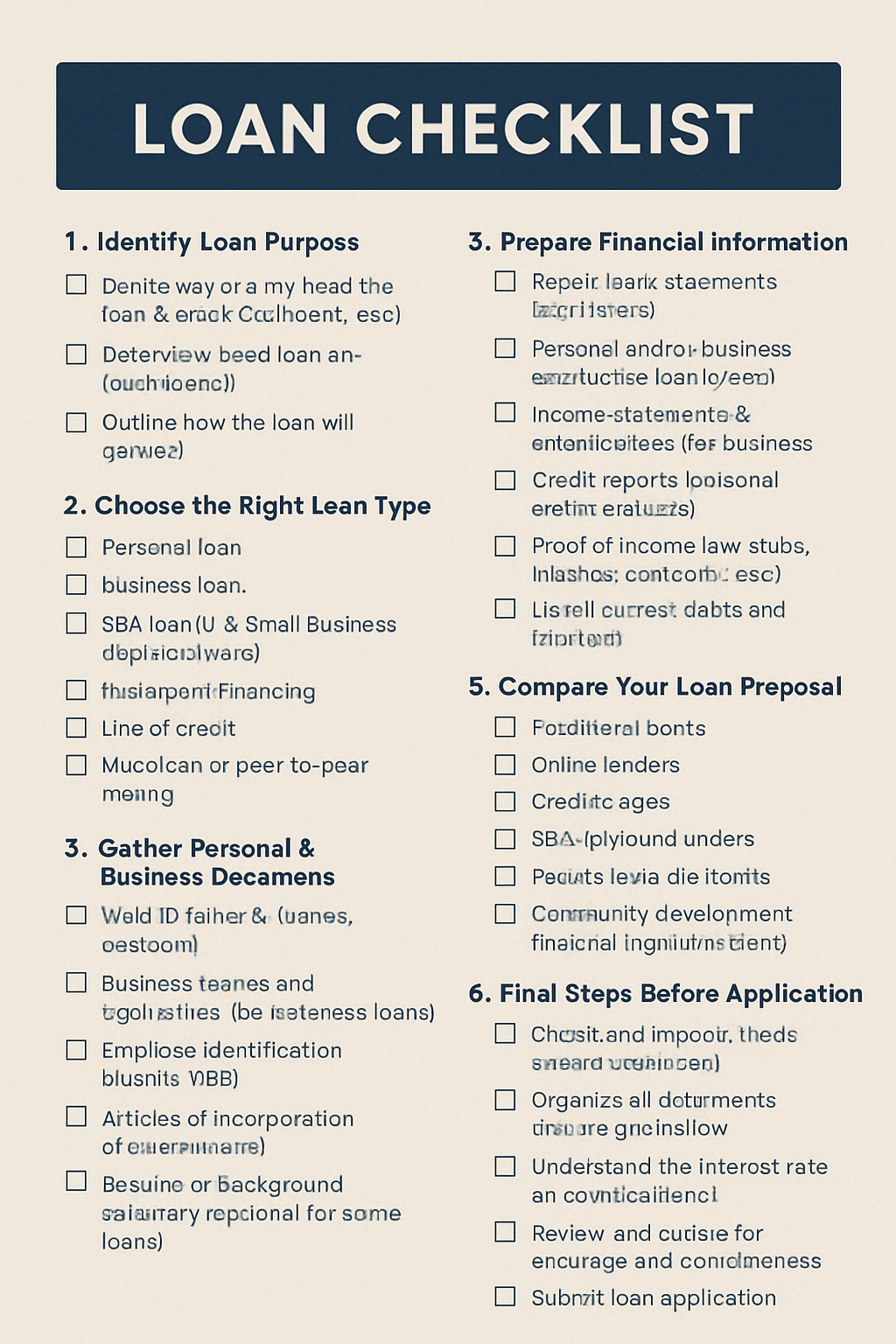 LOAN CHECKLIST