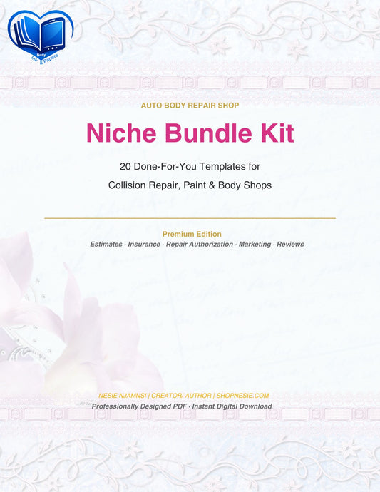 Auto Body Repair Shop Template Bundle | 20 Editable Canva Forms for Collision Repair, Insurance, Estimates & Marketing – Instant Download
