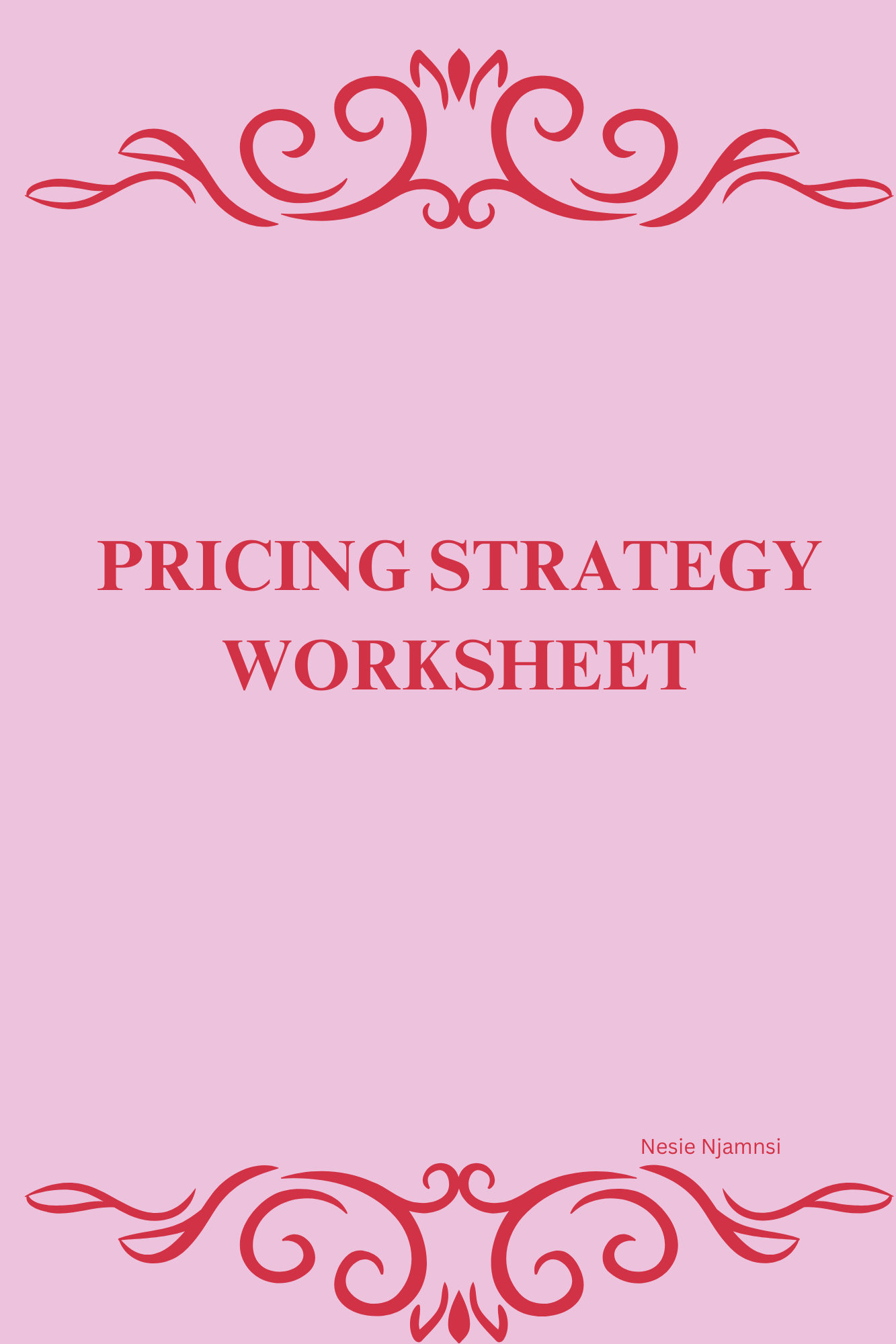 PRICING STRATEGY WORKSHEET