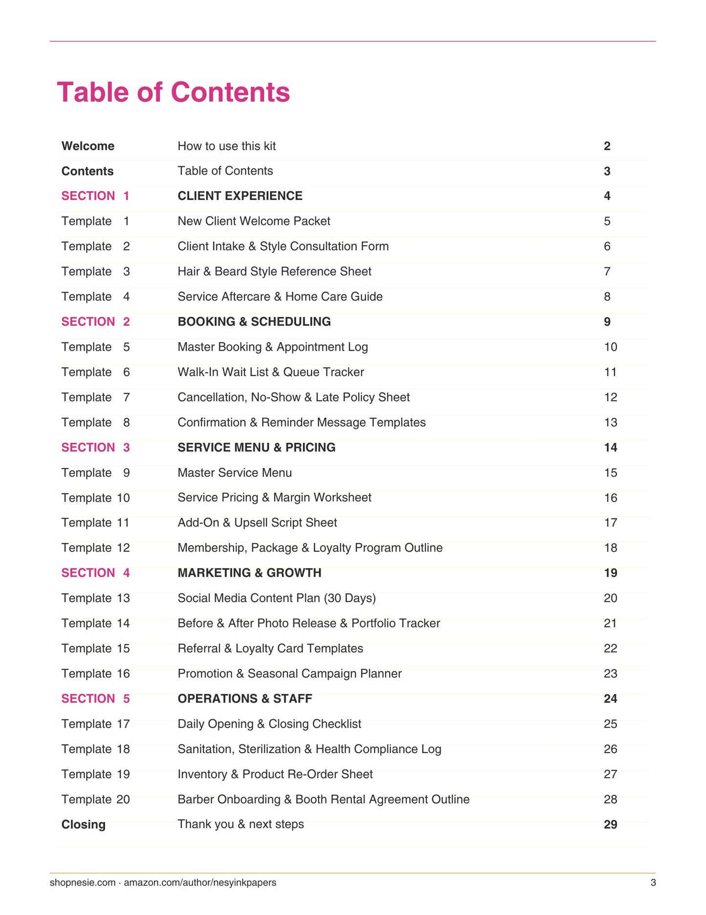 Barbershop Business Template Kit | 20 Editable Canva Templates for Barbershops | Client Intake, Service Menu, Booking, Pricing, Marketing & Operations | Premium Edition