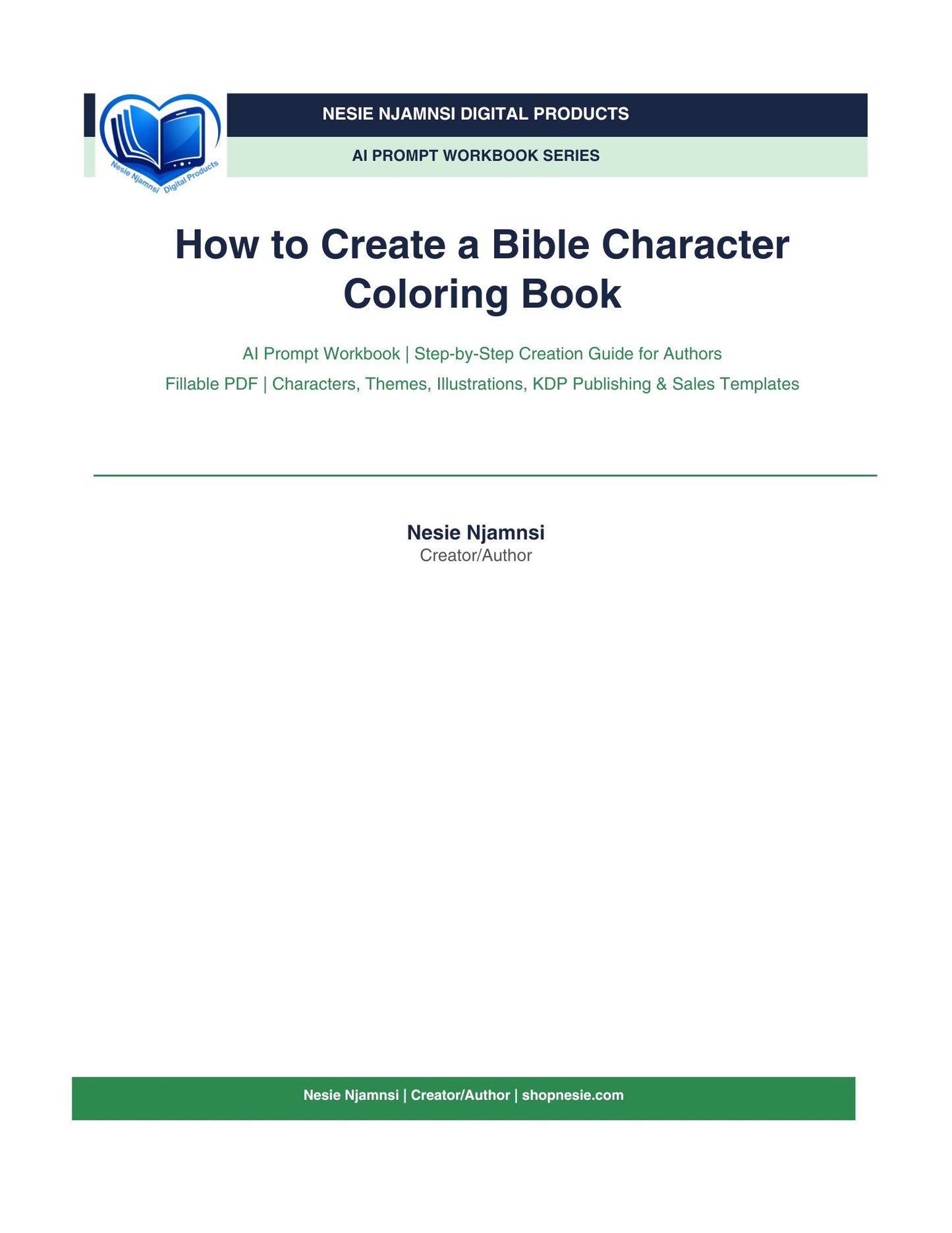 How to Create a Bible Character Coloring Book — AI Prompt Workbook
