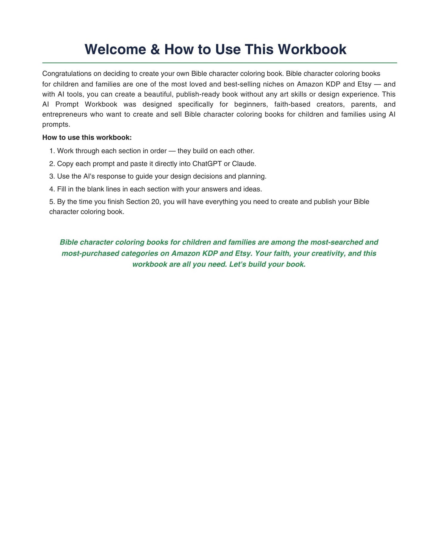 How to Create a Bible Character Coloring Book — AI Prompt Workbook