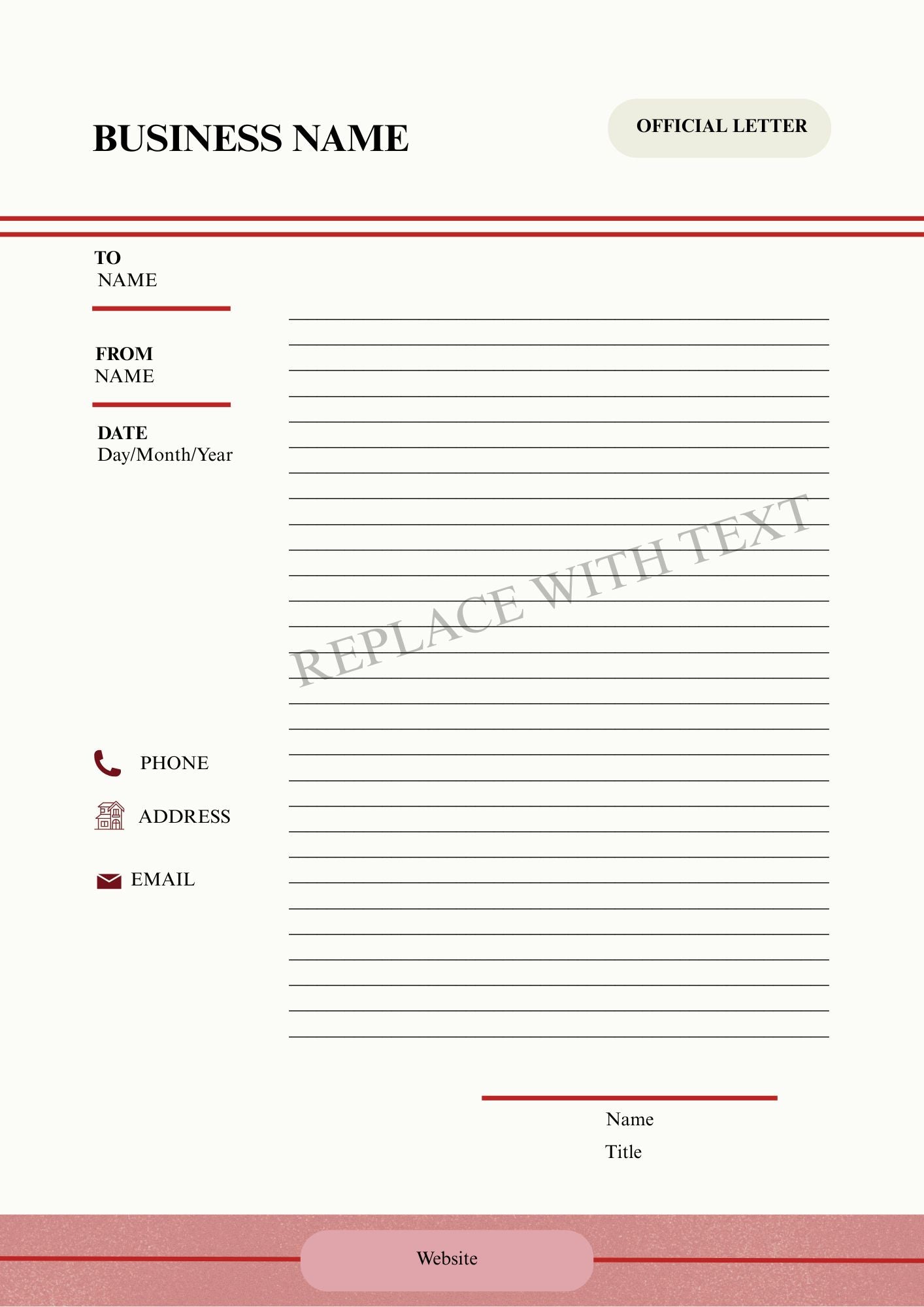 Sophisticated Canva Business Letterhead – Customizable Letterhead for Entrepreneurs