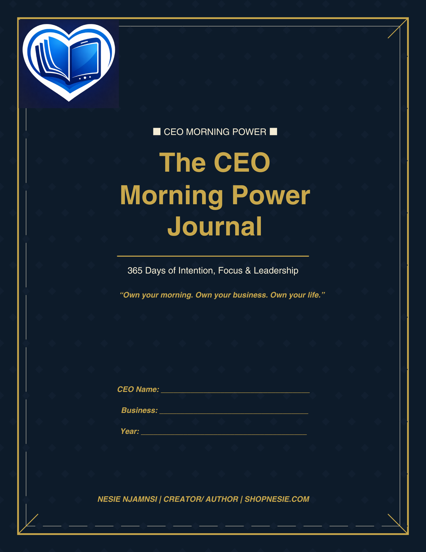 CEO Morning Power Journal — 365-Day Printable Affirmation Journal for Entrepreneurs & Small Business Owners | Daily Mindset, Revenue Goals & Leadership Planner | PDF Instant Download