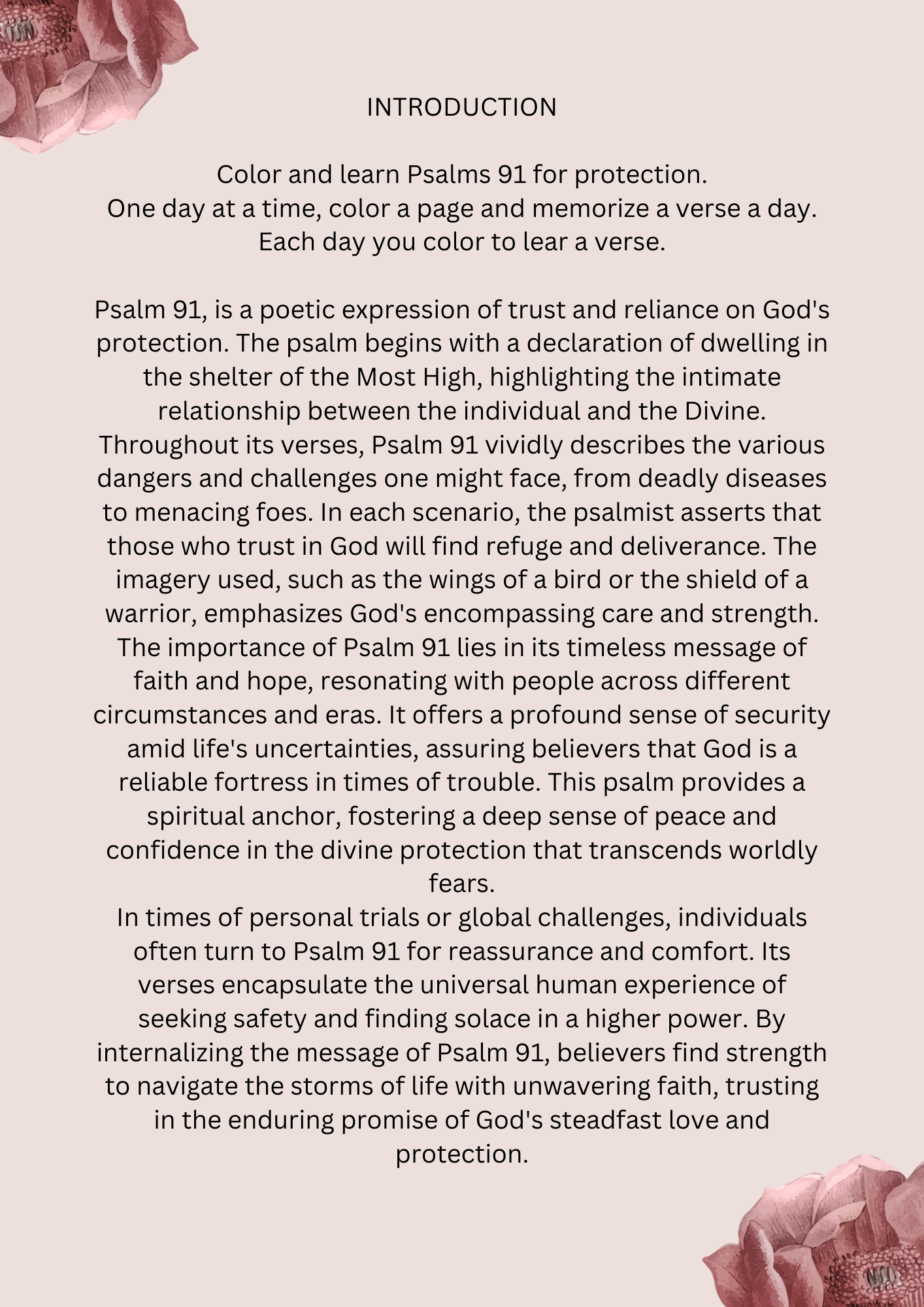 COLOR FOR JESUS: THE POWER OF PSALMS 91 THROUGH CREATIVE COLOURING.