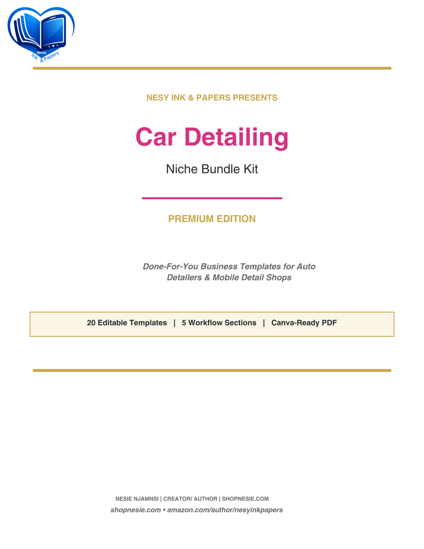 Car Detailing Business Templates Bundle | 20 Editable Canva Forms for Mobile Auto Detailers & Ceramic Coating Shops