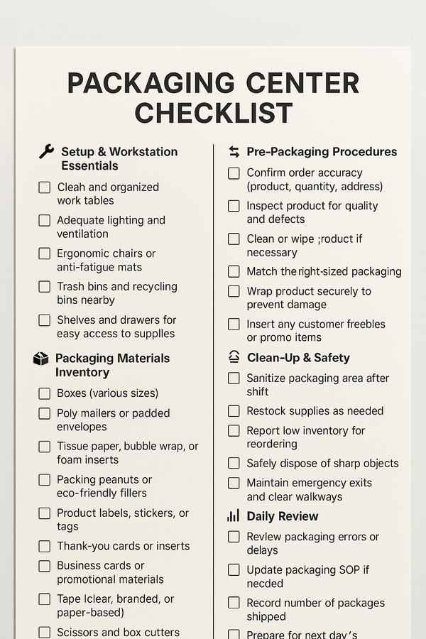 Product Packaging Checklist – Free PDF for Small Business Owners & Ent ...