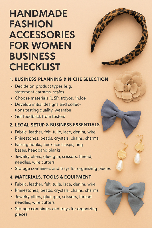 HANDMADE FASHION ACCESSORIES FOR WOMEN BUSINESS CHECKLIST