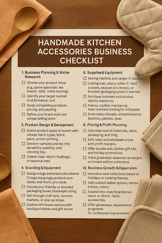 HANDMADE KITCHEN ACCESSORIES BUSINESS CHECKLIST