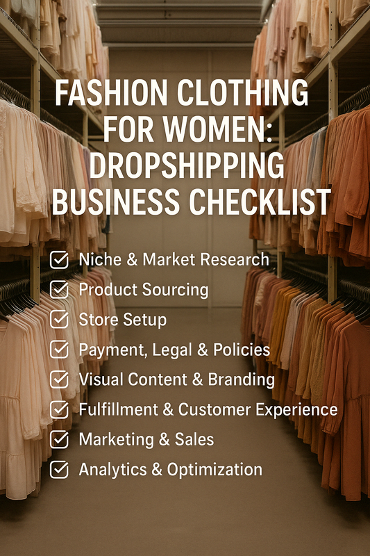 FASHION CLOTHING FOR WOMEN: DROPSHIPPING BUSINESS CHECKLIST