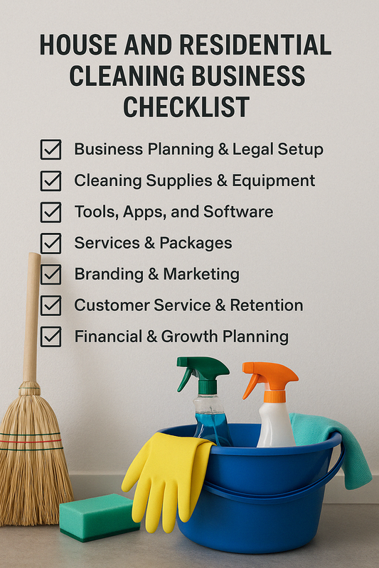 HOUSE AND RESIDENTIAL CLEANING BUSINESS CHECKLIST
