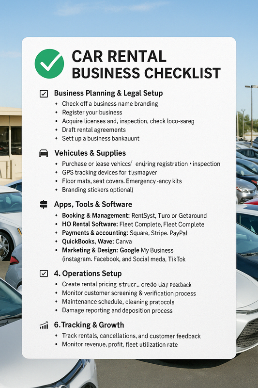 CAR RENTAL BUSINESS CHECKLIST